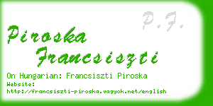 piroska francsiszti business card